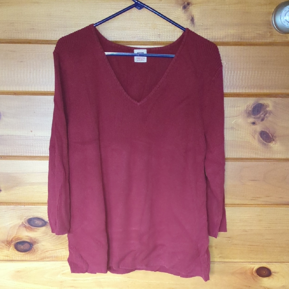 V-Neck Red Sweater